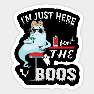 I'm Just Here For The Boos Funny Halloween Ghost Sticker